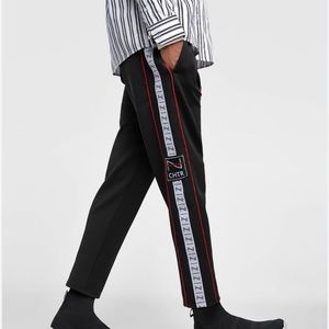ZARA MAN~Black Tuxedo Striped Pants in size XL